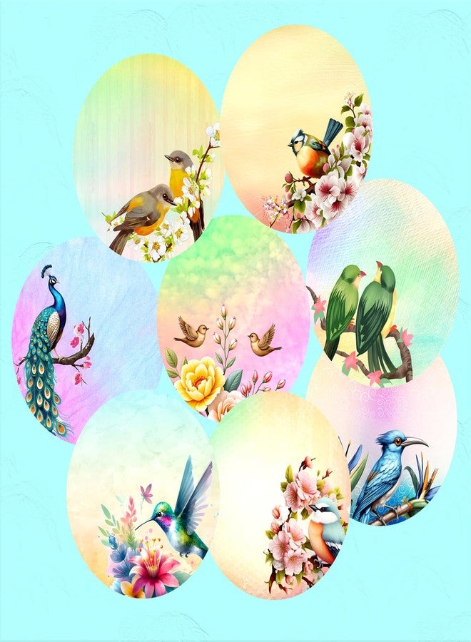 Deep Print Mart Bird Theme Stickers | Self-Adhesive Multipurpose Stickers | 40 Pieces | 2 Inches Round | 8 Unique Designs for Scrapbooking, Gift Wrapping, DIY Crafts & More - Image 1